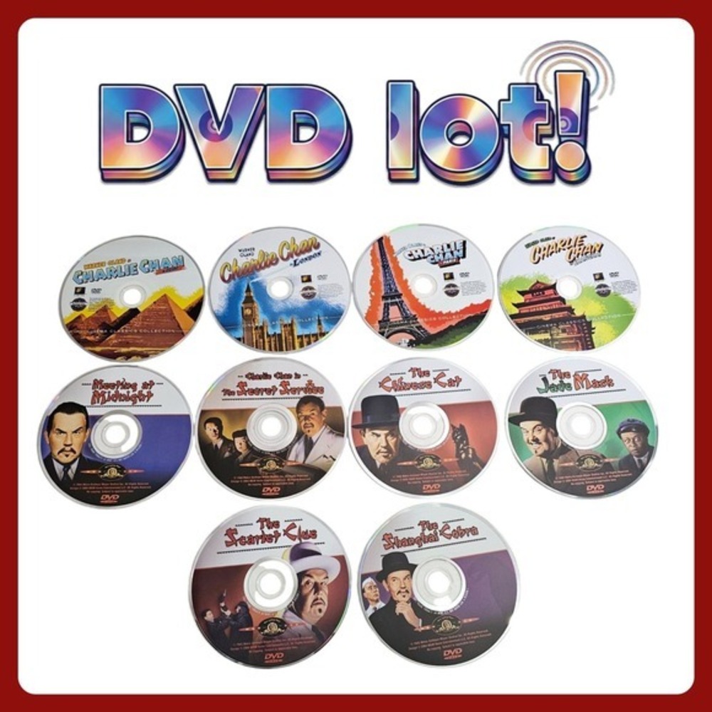 Lot Of 10 Movies‎ Charlie Chan Mystery Series Loose Discs DVD Wholesale Bulk